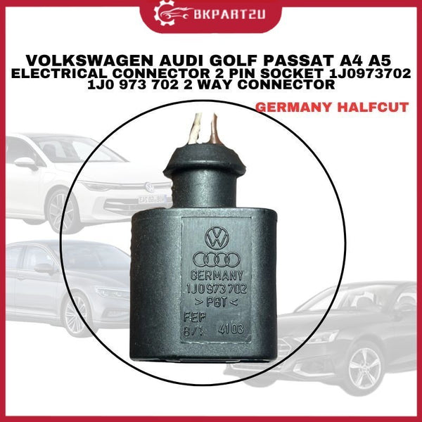VOLKSWAGEN AUDI GOLF PASSAT A4 A5 ELECTRICAL CONNECTOR 2 PIN SOCKET 1J0973702 1J0 973 702 2 WAY CONNECTOR