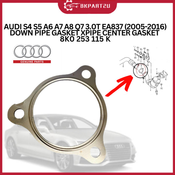 AUDI S4 S5 A6 A7 A8 Q7 3.0T EA837 2005-2016 DOWN PIPE XPIPE CENTER GASKET 8K0 253 115 K AUDI GENUINE