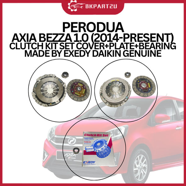 PERODUA AXIA BEZZA 1.0 (2014-PRESENT) CLUTCH KIT SET COVER+PLATE+BEARING MADE BY EXEDY DAIKIN GENUINE