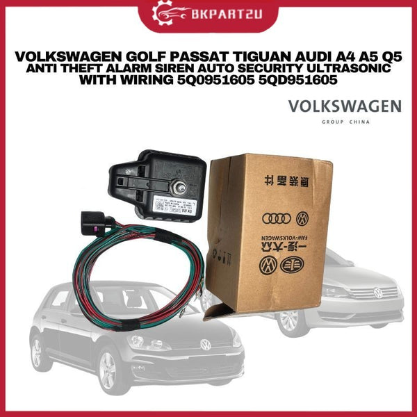 VOLKSWAGEN GOLF PASSAT TIGUAN AUDI A4 A5 Q5 ANTI THEFT ALARM SIREN AUTO SECURITY ULTRASONIC WITH WIRING 5Q0 951 605