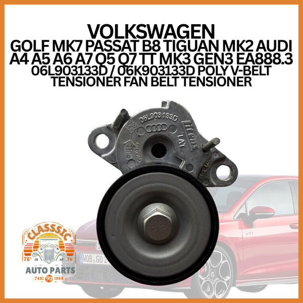 VOLKSWAGEN GOLF MK7 PASSAT B8 TIGUAN MK2 AUDI A4 A5 A6 A7 Q5 Q7 TT MK3 GEN3 POLY V-BELT TENSIONER FAN BELT TENSIONER