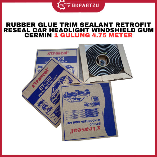 RUBBER GLUE TRIM SEALANT RETROFIT RESEAL FOR CAR HEADLIGHT WINDSHIELD GUM CERMIN 1 GULUNG 4.75 METER