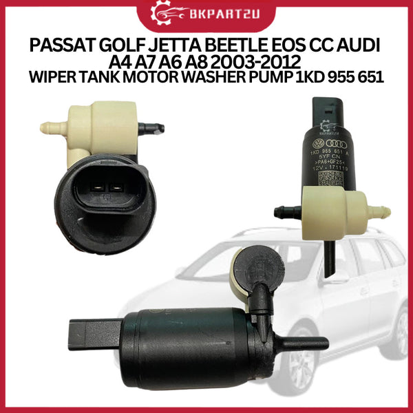 PASSAT GOLF JETTA BEETLE EOS CC AUDI A4 A7 A6 A8 2003-2012 WIPER TANK MOTOR WASHER PUMP 1KD 955 651