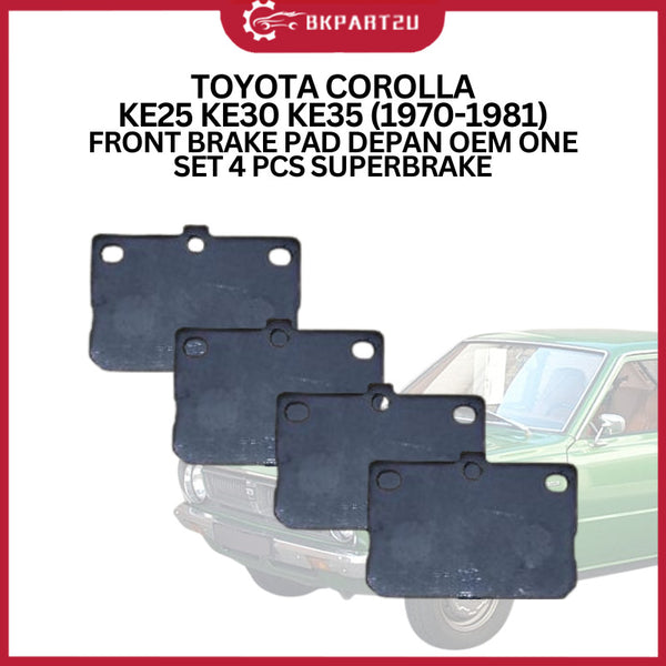TOYOTA COROLLA KE25 KE30 KE35 (1970-1981) FRONT BRAKE PAD DEPAN OEM ONE SET 4 PCS