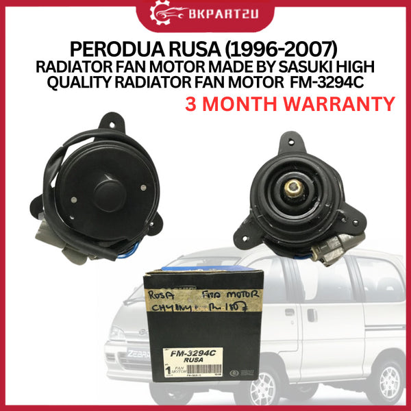 PERODUA RUSA (1996-2007) RADIATOR FAN MOTOR MADE BY SASUKI HIGH QUALITY RADIATOR FAN MOTOR 3 MONTH WARRNTY FM-3294C