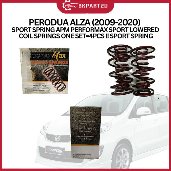 PERODUA ALZA (2009-2020) SPORT SPRING APM PERFORMAX  SPORT LOWERED COIL SPRINGS ONE SET=4PCS !! SPORT SPRING