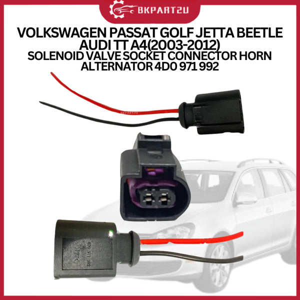 VOLKSWAGEN PASSAT GOLF JETTA BEETLE AUDI TT A4(2003-2012) SOLENOID VALVE SOCKET CONNECTOR HORN ALTERNATOR 4D0 971 992