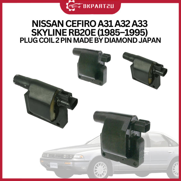 NISSAN CEFIRO A31 A32 A33 SKYLINE RB20E (1985–1995) PLUG COIL 2 PIN MADE BY DIAMOND JAPAN