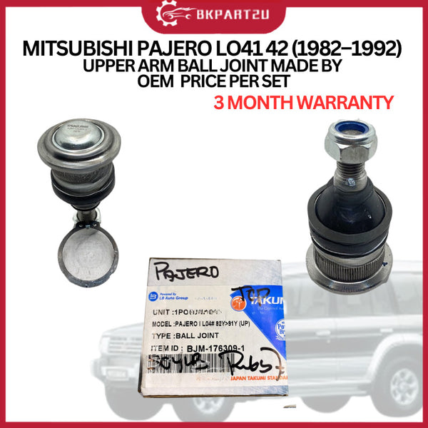 MITSUBISHI PAJERO LO41 42 (1982–1992) UPPER ARM BALL JOINT MADE BY OEM 3 MONTH WARRANTY PRICE PER SET