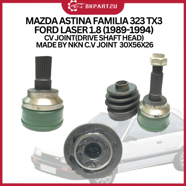 MAZDA ASTINA FAMILIA 323 TX3 FORD LASER 1.8 (1989-1994) CV JOINT(DRIVE SHAFT HEAD) MADE BY NKN C.V JOINT  30X56X26