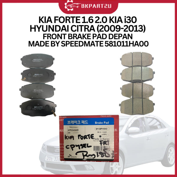 KIA FORTE 1.6 2.0 KIA i30 HYUNDAI CITRA (2009-2013) FRONT BRAKE PAD DEPAN MADE BY SPEEDMATE 581011HA00