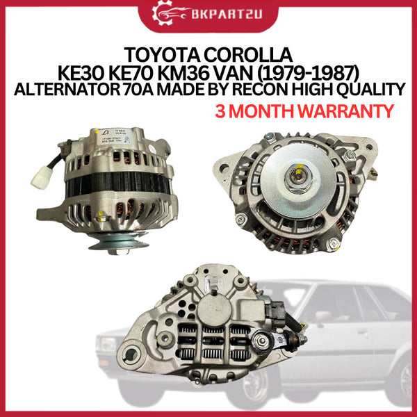 TOYOTA COROLLA KE30 KE70 KM36 VAN (1979-1987) ALTERNATOR 70A MADE BY RECON 3 MONTH WARRANTY