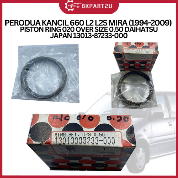 PERODUA KANCIL 660 L2 L2S MIRA (1994-2009) PISTON RING 020 SIZE 0.50 DAIHATSU JAPAN 13013-87233-000