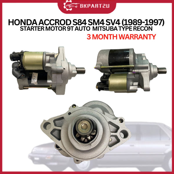 HONDA ACCROD S84 SM4 SV4 (1989-1997) STARTER MOTOR 9T AUTO  MITSUBA TYPE RECON 3 MONTH WARRANTY