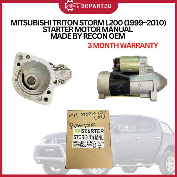 MITSUBISHI TRITON STORM L200 (1999–2010) STARTER MOTOR MANUAL MADE BY RECON OEM 3 MONTH WARRANTY