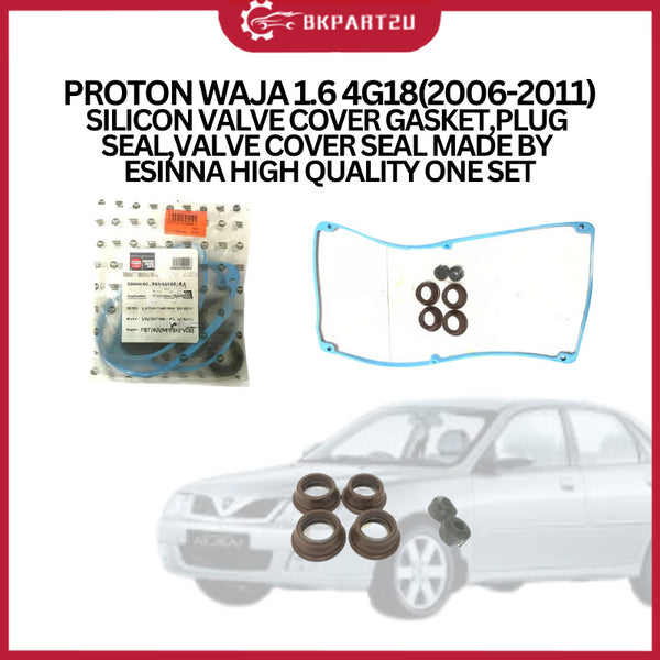 PROTON WAJA 1.6 4G18(2006-2011)SILICON VALVE COVER GASKET,PLUG SEAL,VALVE COVER SEAL MADE BY ESINNA HIGH QUALITY ONE SET