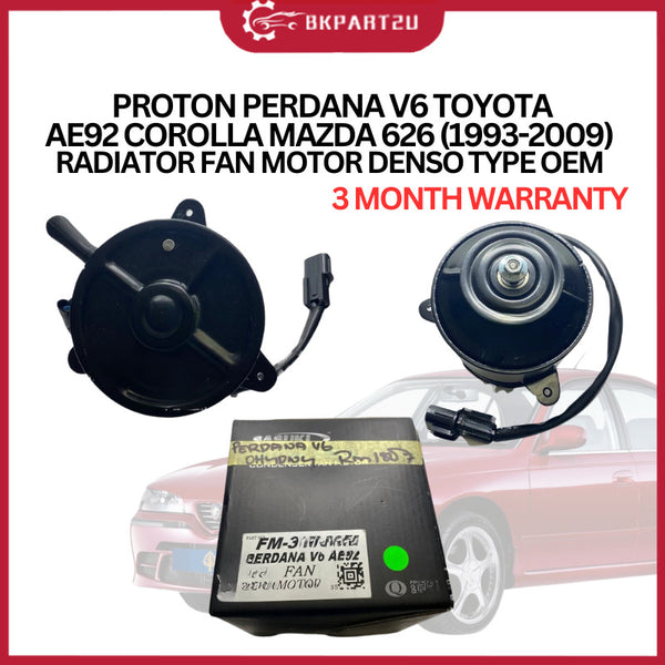 PROTON PERDANA V6 TOYOTA AE92 COROLLA MAZDA 626 (1993-2009 ) RADIATOR FAN MOTOR DENSO TYPE MADE BY OEM 3 MONTH WARRANTY