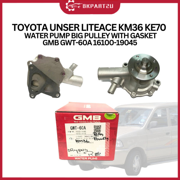 TOYOTA UNSER, LITEACE KM36 KE70 (1998-2005) WATER PUMP BIG PULLEY WITH GASKET MADE BY GMB GWT-60A 16100-19045