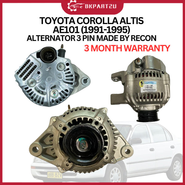 Toyota Corolla Altis Ae101 (1991-1995) Alternator 3 Pin Made By Recon 3 Month Warranty