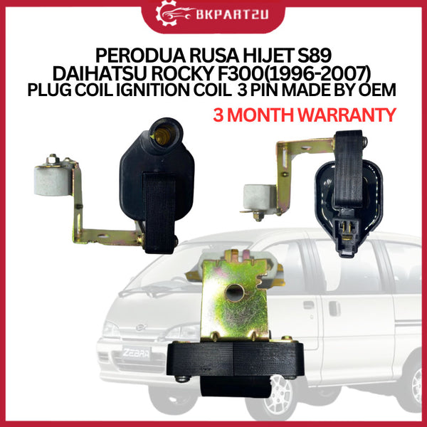 PERODUA RUSA HIJET S89 DAIHATSU ROCKY F300 (1996-2007) PLUG IGNITION COIL 3 PIN OEM 3 MONTH WARRANTY