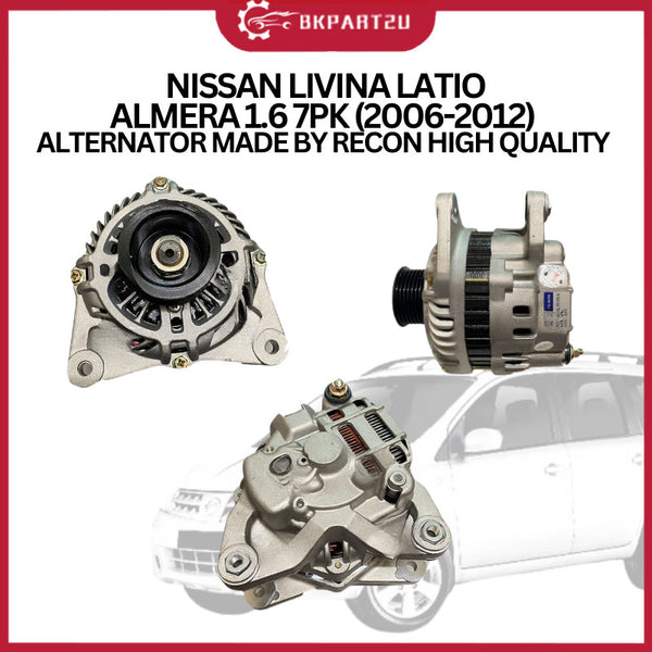 NISSAN LIVINA LATIO ALMERA 1.6 7PK (2006-2012) ALTERNATOR MADE BY RECON 3 MONTH WARRANTY