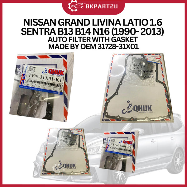 NISSAN GRAND LIVINA LATIO 1.6 SENTRA B13 B14 N16 (1990- 2013)  AUTO FILTER WITH GASKET MADE BY OEM 31728-31X01