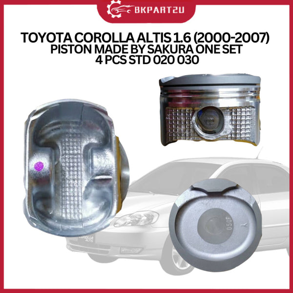 TOYOTA COROLLA ALTIS 1.6 (2000-2007) PISTON MADE BY SAKURA ONE SET 4 PCS STD 020 030