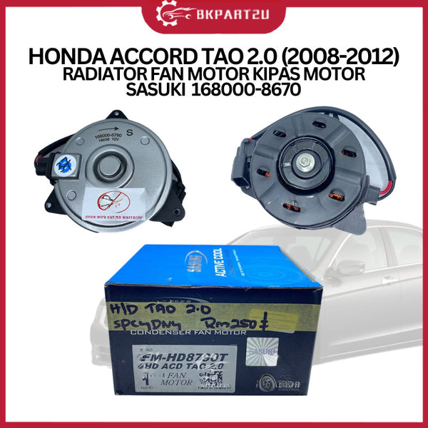 HONDA ACCORD TAO 2.0 (2008-2012) Radiator Fan Motor Kipas Motor Sasuki 3 Month Warranty 168000-8670