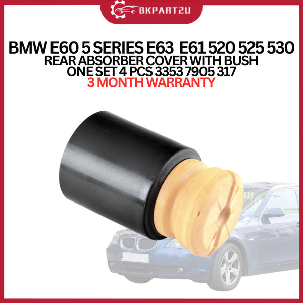 BMW E60 5 SERIES E63  E61 520 525 530 REAR ABSORBER COVER WITH BUSH ONE SET 4 PCS 3353 7905 317 3 MONTH WARRANTY