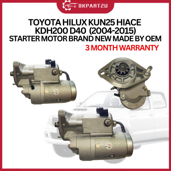 TOYOTA HILUX KUN25 HIACE KDH200 D40  (2004-2015) STARTER MOTOR BRAND NEW MADE BY OEM 3 MONTH WARRANTY