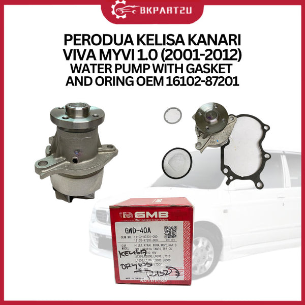 PERODUA KELISA KANARI VIVA MYVI 1.0 (2001-2012) WATER PUMP WITH GASKET AND ORING OEM 16102-87201
