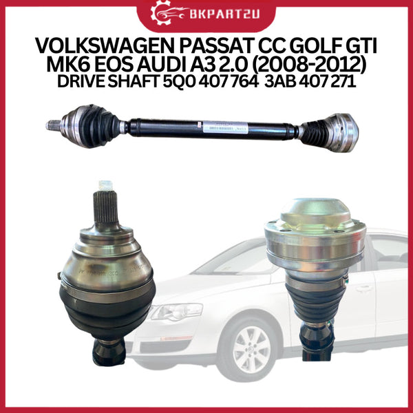 VOLKSWAGEN PASSAT CC GOLF GTI MK6 EOS AUDI A3 2.0 (2008-2012) DRIVE SHAFT 5Q0 407 764  3AB 407 271