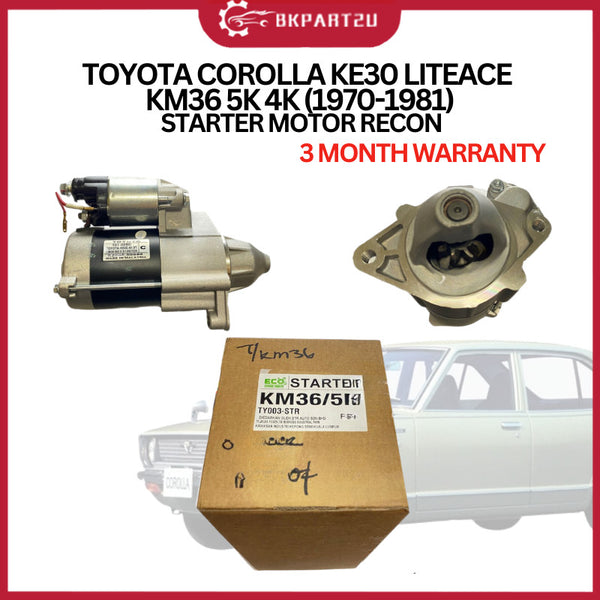 TOYOTA COROLLA KE30 LITEACE KM36 5K 4K (1970-1981) STARTER MOTOR RECON 3 MONTH WARRANTY