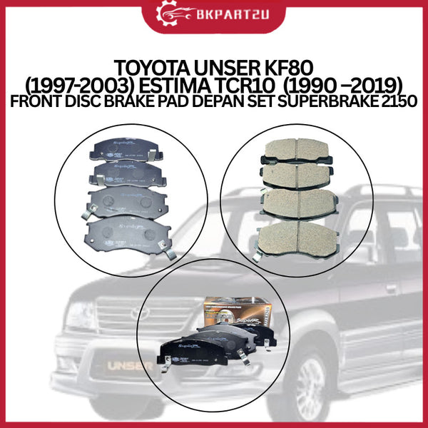 TOYOTA UNSER KF80 (1997-2003) ESTIMA TCR10 1990–2019 FRONT DISC BRAKE PAD DEPAN SET SUPERBRAKE 2150