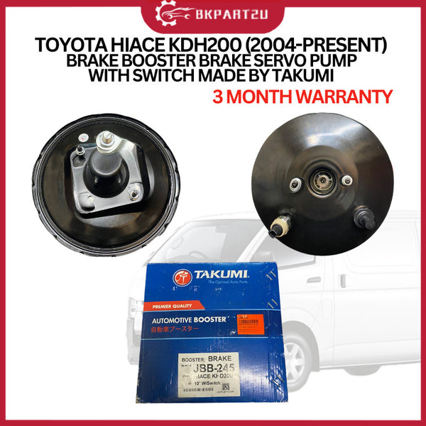 TOYOTA HIACE KDH200 (2004-PRESENT) BRAKE BOOSTER BRAKE SERVO PUMP WITH SWITCH MADE BY TAKUMI 3 MONTH WARARNTY