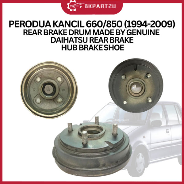 PERODUA KANCIL 660/850 (1994-2009)REAR BRAKE DRUM MADE BY GENUINE DAIHATSU REAR BRAKE HUB BRAKE SHOE