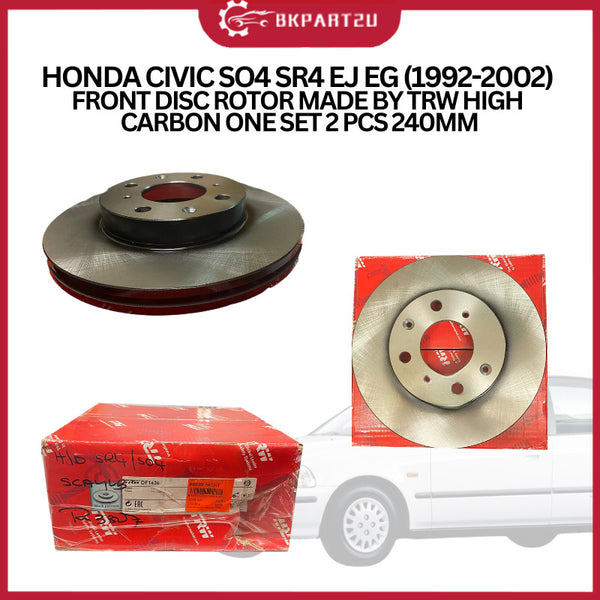 Honda Civic So4 Sr4 Ej Eg (1992-2002) Front Disc Rotor Made By Trw High Carbon One Set 2 Pcs 240MM