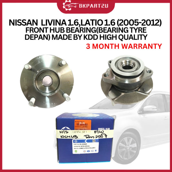 NISSAN  LIVINA 1.6,LATIO 1.6 (2005-2012) FRONT HUB BEARING(BEARING TYRE DEPAN) MADE BY KDD HIGH QUALITY 3 MONTH WARRANTY
