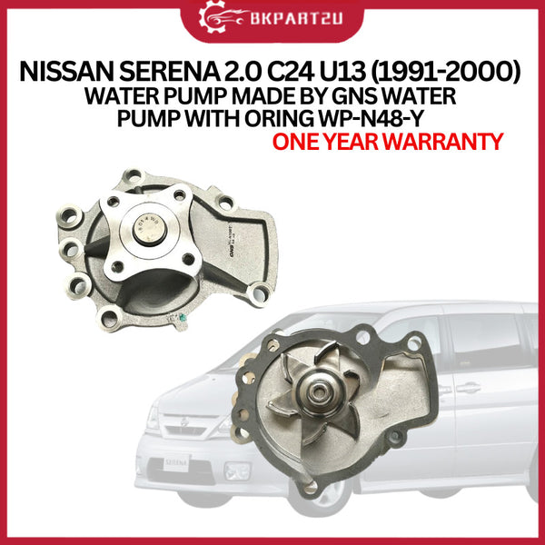 NISSAN SERENA 2.0 C24 U13 (1991-2000) WATER PUMP WITH ORING GNS WP-N48-Y ONE YEAR WARRANTY
