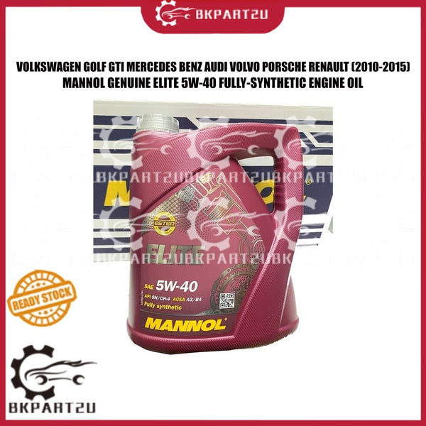 MANNOL ELITE+ESTER 5W-40 FULLY-SYNTHETIC ENGINE OIL VOLKSWAGEN MERCEDES BENZ AUDI VOLVO PORSCHE FREE MILEAGE SITCKET
