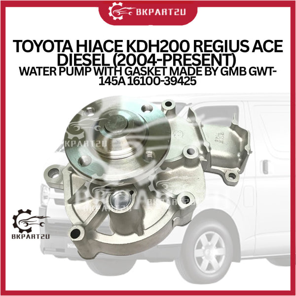 TOYOTA HIACE KDH200 REGIUS ACE DIESEL (2004-PRESENT) WATER PUMP WITH GASKET MADE BY GMB GWT-145A 16100-39425