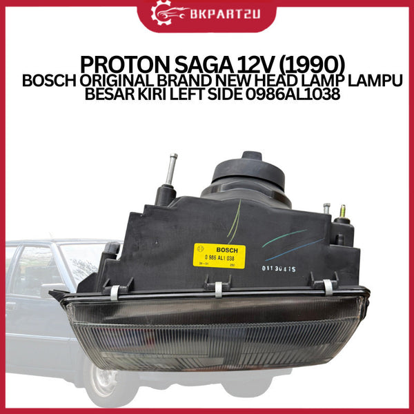 PROTON SAGA 12V (1990) BOSCH ORIGINAL BRAND NEW HEAD LAMP LAMPU BESAR KIRI LEFT SIDE 0986AL1038