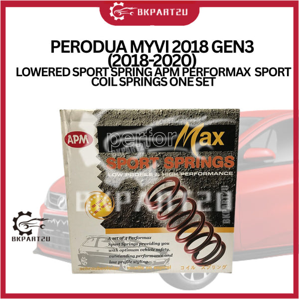 Perodua Myvi 2018 Gen3 (2018-2020) Lowered Sport Spring APM Performax  Sport Coil Springs one set