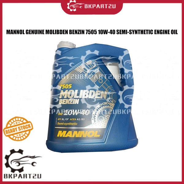 ORIGINAL MANNOL 7505 MOLIBDEN BENZIN SAE 10W40 SEMI SYNTHETIC 10W 40 MANNOL ENGINE OIL MINYAK HITAM 4LITER PETROL DIESEL
