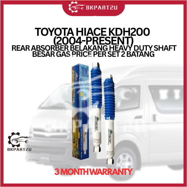 TOYOTA HIACE KDH200 (2004-PRESENT) REAR ABSORBER BELAKANG HEAVY DUTY SHAFT BESAR GAS PRICE PER SET 2 BATANG
