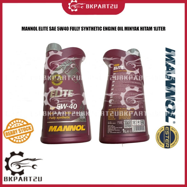HONDA TOYOTA PROTON AUDI BMW MANNOL ELITE SAE 5W40 FULLY SYNTHETIC ENGINE OIL MINYAK HITAM 1 LITER SATU MADE IN GERMANY