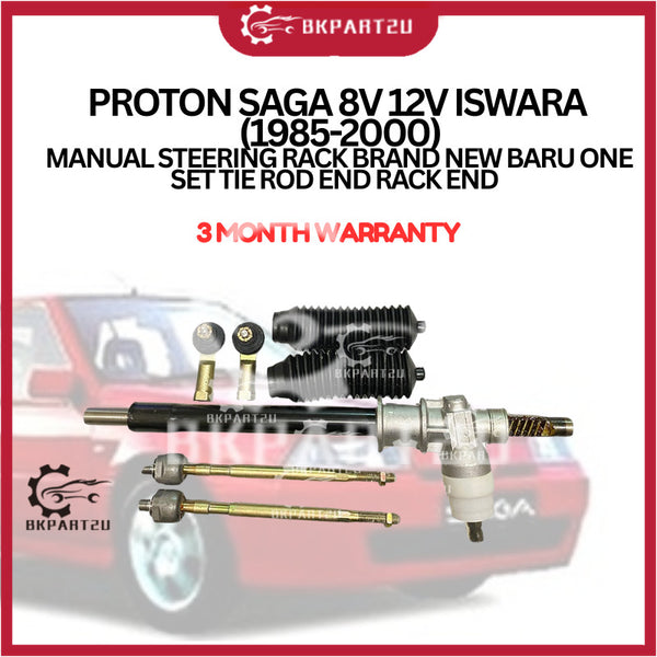 Proton Saga 8v 12v Iswara (1985-2000) Manual Steering Rack Brand New Baru One Set Tie Rod End Rack End 3 Month Warranty