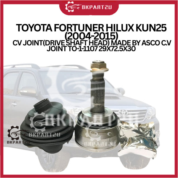 TOYOTA FORTUNER HILUX KUN25 (2004-2015) CV JOINT(DRIVE SHAFT HEAD) MADE BY ASCO C.V JOINT TO-1-1107 29X72.5X30