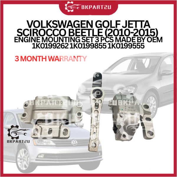 VOLKSWAGEN GOLF JETTA SCIROCCO BEETLE (2010-2015) ENGINE MOUNTING SET 3 PCS MADE BY OEM 1K0199262 1K0199855 1K0199555