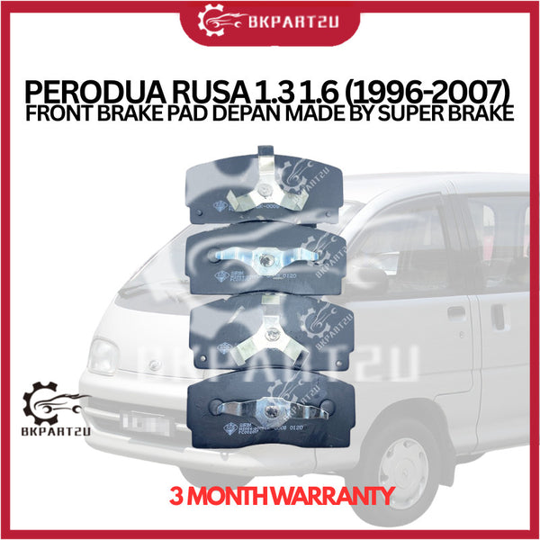 PERODUA RUSA 1.3 1.6 (1996-2007)  FRONT BRAKE PAD DEPAN MADE BY SUPER BRAKE 3 MONTH WARRANTY